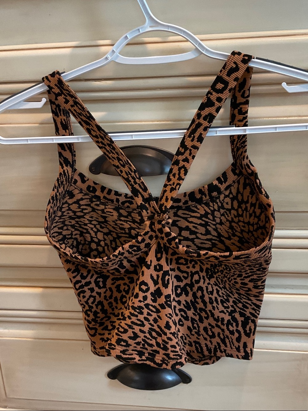 FP Movement by Free People Leopard-Print Cropped Tank in Tan and Black - Picture 2 of 2